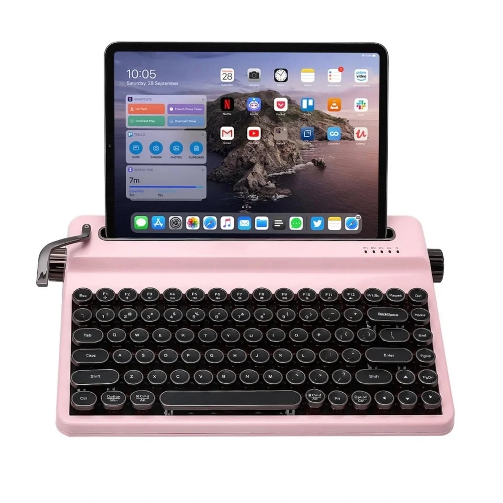 YUNZII QL75 Wireless Typewriter Hot Swap Retro Mechanical Keyboard.